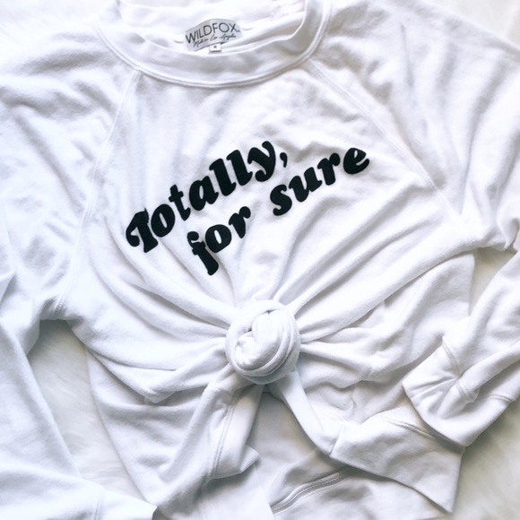 Wildfox Tops - WILDFOX TOTALLY FOR SURE WHITE SWEATSHIRT SM NEW